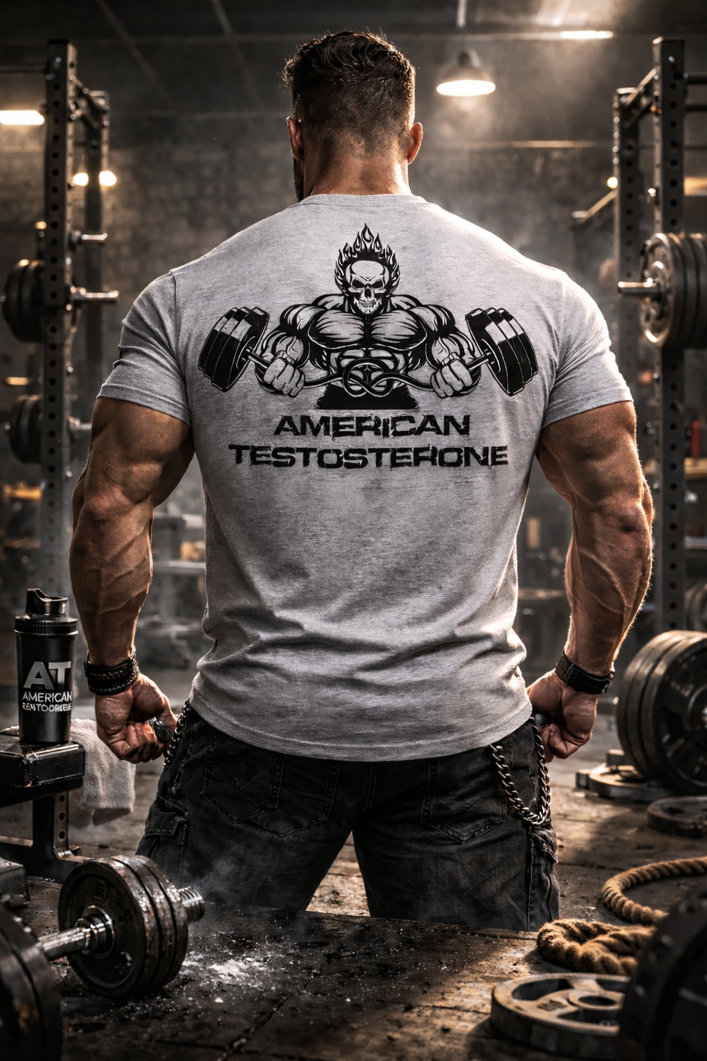 American Testosterone Strength T-Shirt - Premium Cotton Blend Athletic Fit